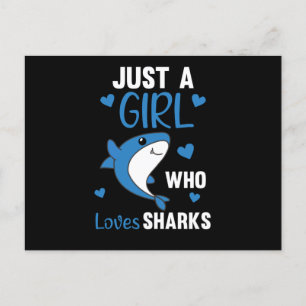 Bara en flicka som Kärlek Sharksars en underlig ha Vykort