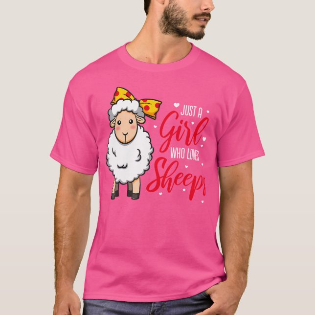 Bara en flicka som Kärlek Sheeps T Shirt (Framsida)