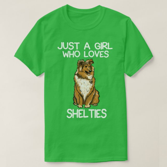 Bara en flicka som Kärlek Shelties T Shirt (Design framsida)