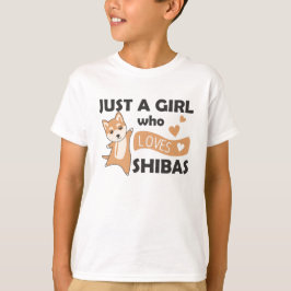 Bara en flicka som Kärlek Shiba Hundar Sweet Anima T Shirt