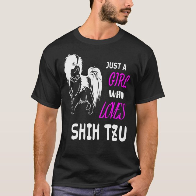 Bara en flicka som Kärlek Shih Tzu T Shirt (Framsida)