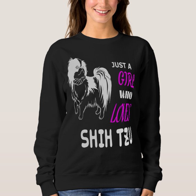 Bara en flicka som Kärlek Shih Tzu T Shirt (Framsida)