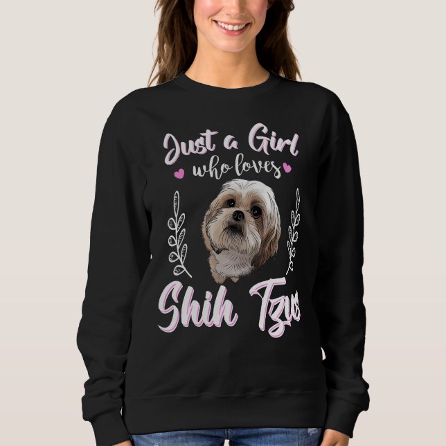 Bara en flicka som Kärlek Shih Tzus relaxade passe T Shirt (Framsida)