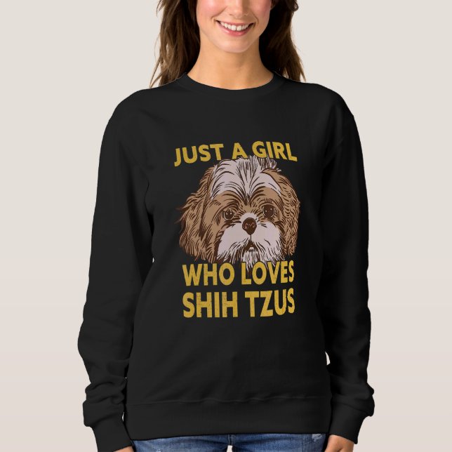 Bara en flicka som Kärlek Shih Tzus T Shirt (Framsida)