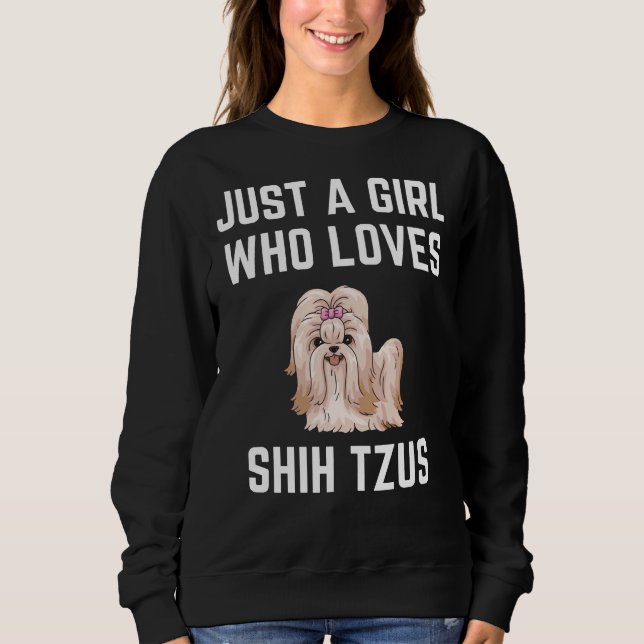Bara en flicka som Kärlek Shih Tzus T Shirt (Framsida)