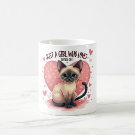 Bara en flicka som Kärlek Siamese Cats Kaffemugg