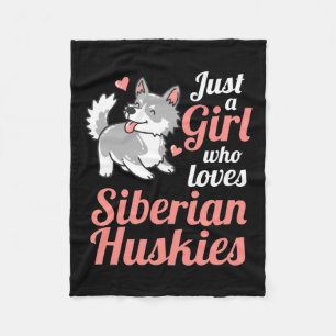 Bara en flicka som Kärlek Siberian husky Fleecefilt