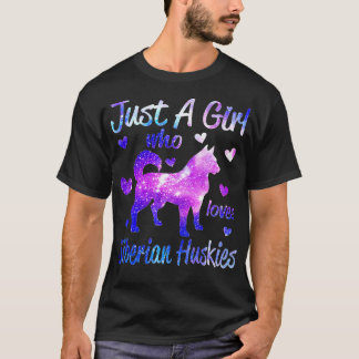 Bara en flicka som Kärlek Siberian husky Hund Funn T Shirt