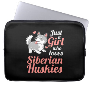 Bara en flicka som Kärlek Siberian husky Laptop Fodral