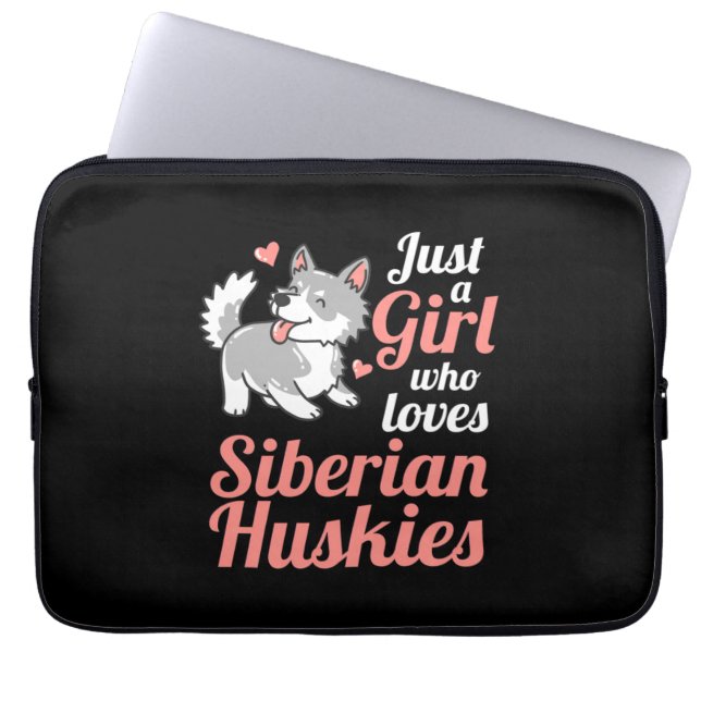 Bara en flicka som Kärlek Siberian husky Laptop Fodral (Framsidan)