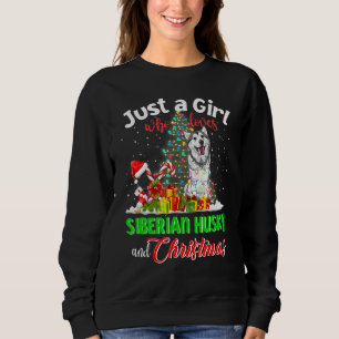Bara en flicka som Kärlek Siberian husky och jul P T Shirt