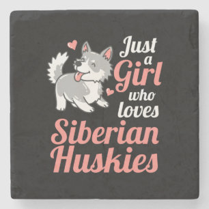 Bara en flicka som Kärlek Siberian husky Stenunderlägg