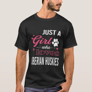 Bara en flicka som Kärlek Siberian husky Women Hun T Shirt