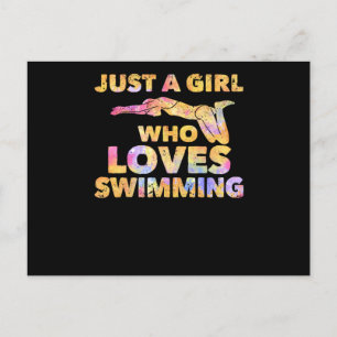 Bara en flicka som Kärlek simmar Simma Girls Vykort