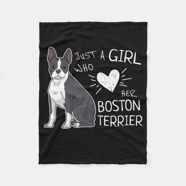 Bara en flicka som Kärlek sin Boston Terrier Premi Fleecefilt (Framsidan)