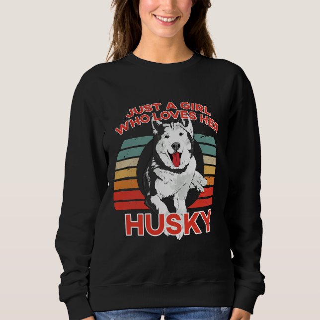 Bara en flicka som Kärlek sin Husky Passande Scoop T Shirt (Framsida)