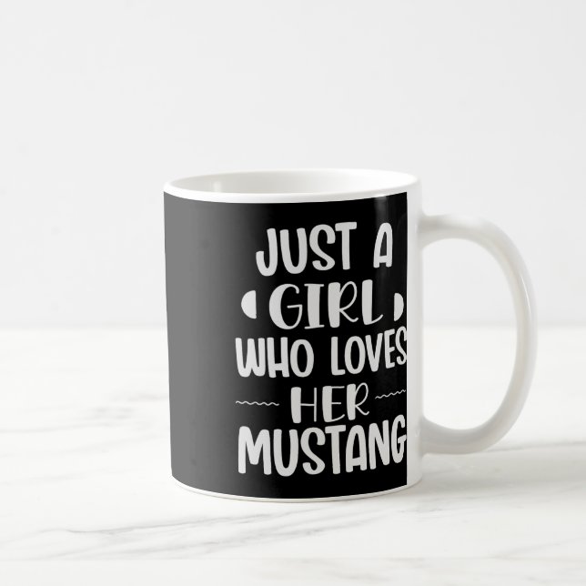 Bara en flicka som Kärlek sin Mustang Horseck Ride Kaffemugg (Höger)