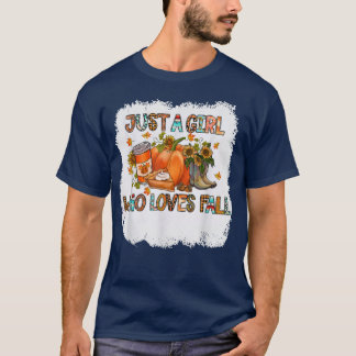 Bara en flicka som Kärlek sjunker för att pumpkin T Shirt