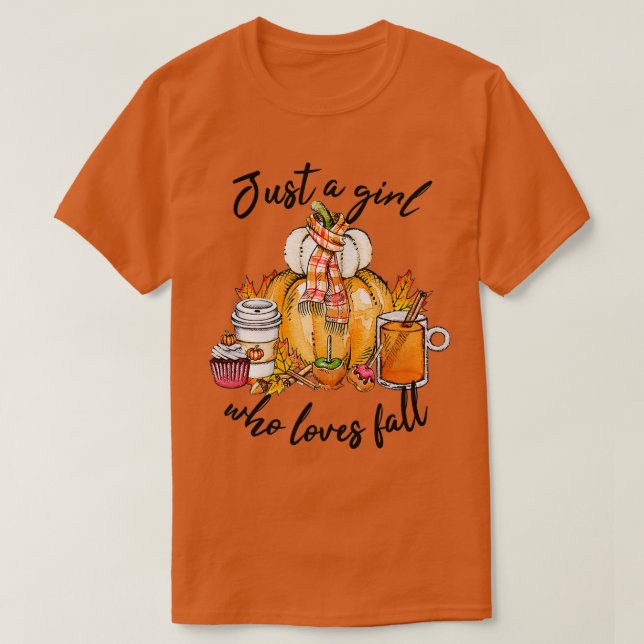 Bara en flicka som Kärlek sjunker för att pumpkin  T Shirt (Design framsida)