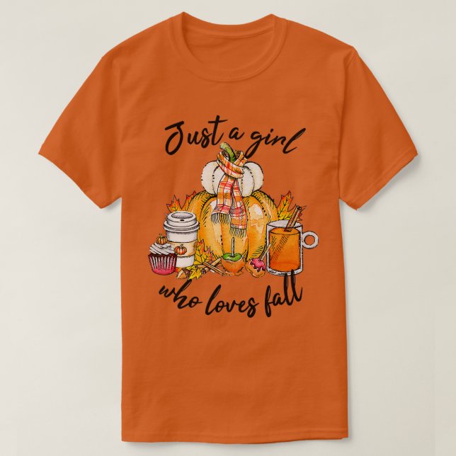 Bara en flicka som Kärlek sjunker för att pumpkin  T Shirt (Design framsida)