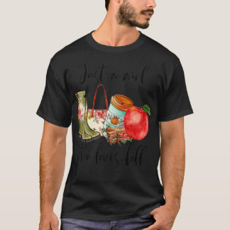 Bara en flicka som Kärlek sjunker hösten Pumpkin H T Shirt