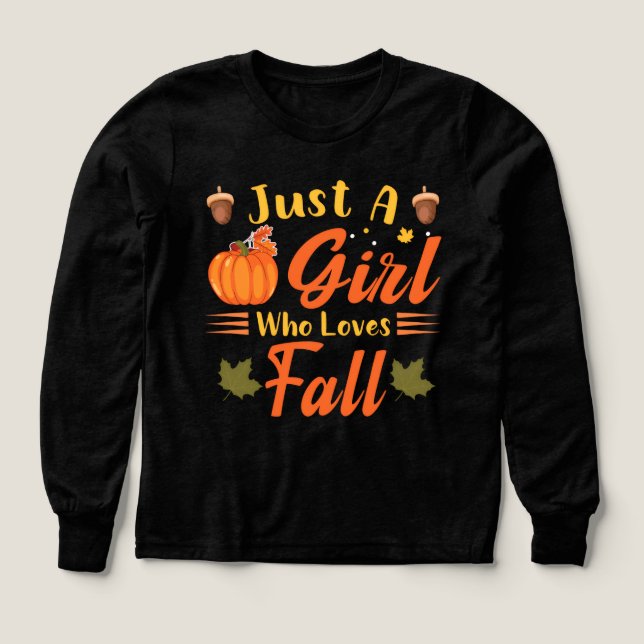 Bara en flicka som Kärlek sjunker - Mysiga hösten- T Shirt (Design framsida)