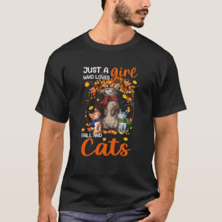 Bara en flicka som Kärlek sjunker och kattar Thank T Shirt