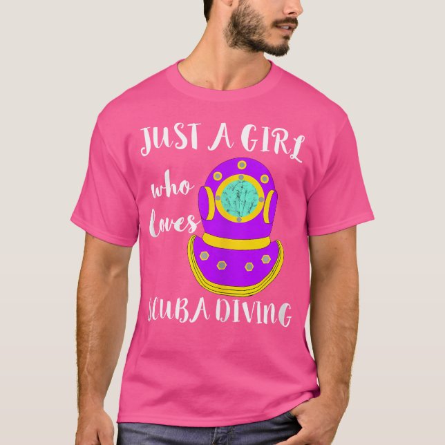 Bara en flicka som Kärlek skämtar om djuphavsdykni T Shirt (Framsida)