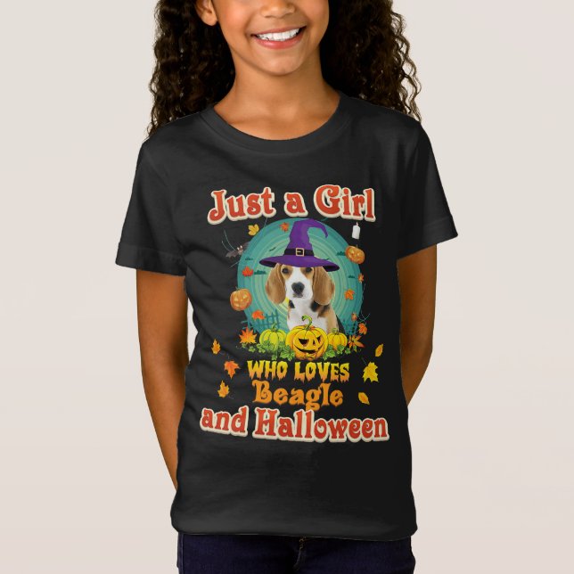 Bara en flicka som Kärlek slår Hund och Halloween T Shirt (Framsida)