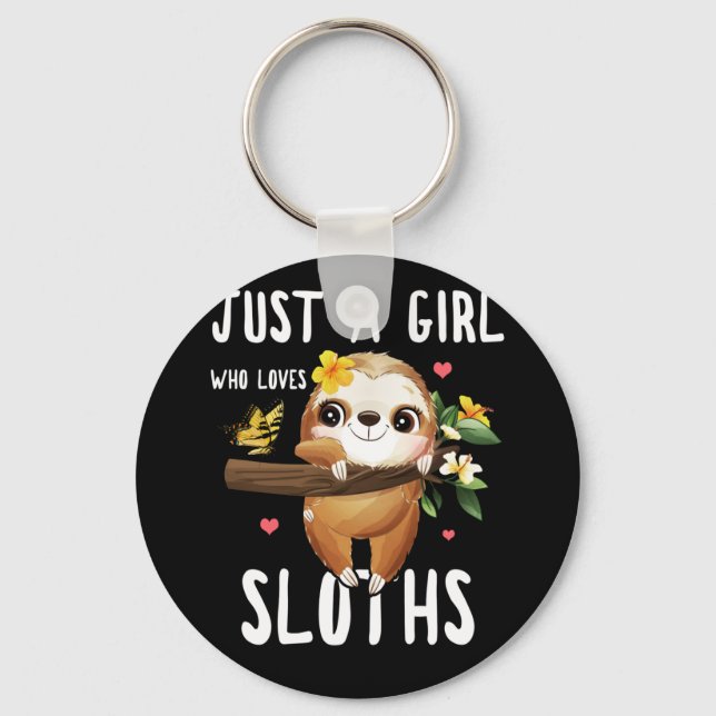 Bara en flicka som Kärlek Sloths Älskare Girls pre Nyckelring (Framsida)