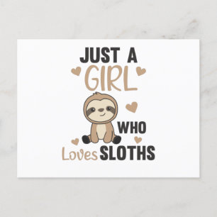 Bara en flicka som Kärlek Sloth's Cute Animals Vin Vykort