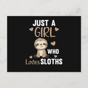 Bara en flicka som Kärlek Sloth's Cute Animals Vin Vykort