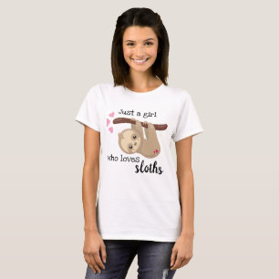Bara en flicka som Kärlek Sloths Cute T Shirt