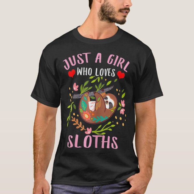 Bara en flicka som Kärlek Sloths Pappa Mamma Boy G T Shirt (Framsida)