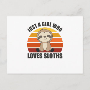 Bara en flicka som Kärlek Sloths Sweet Heart Sloth Vykort