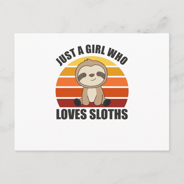 Bara en flicka som Kärlek Sloths Sweet Heart Sloth Vykort (Framsida)