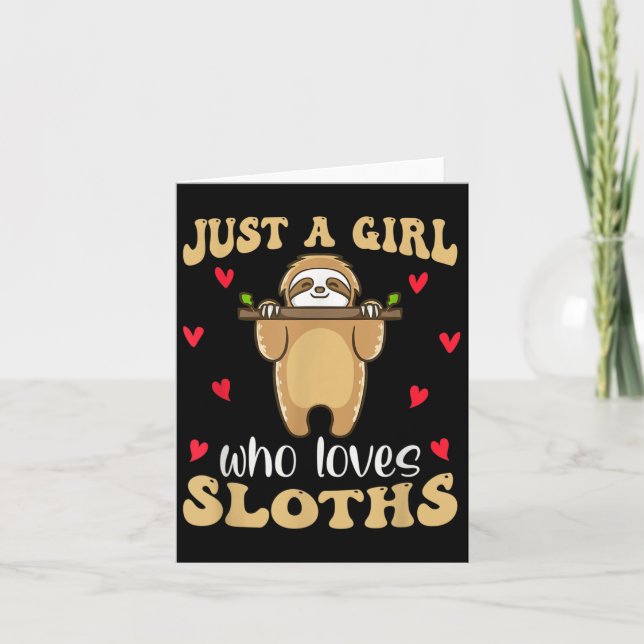 Bara en flicka som Kärlek Sloths underbara Sloth Ä Kort (Framsida)