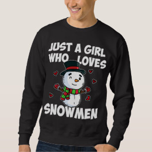 Bara en flicka som Kärlek Snögubbe Cute, fryst Snö Lång Ärmad Tröja