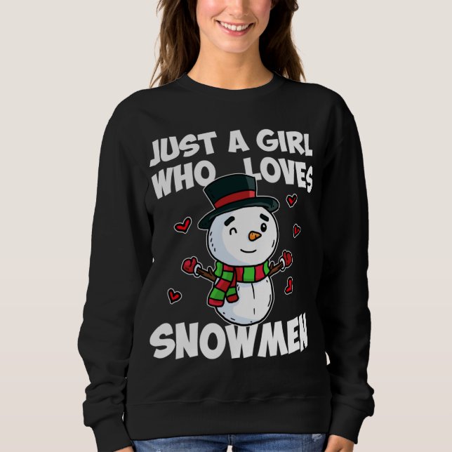 Bara en flicka som Kärlek Snögubbe Cute, fryst Snö T Shirt (Framsida)
