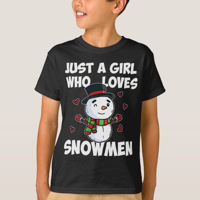 Bara en flicka som Kärlek Snögubbe Cute, fryst Snö T Shirt (Framsida)