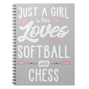 Bara en flicka som Kärlek Softball och Chess Gift Anteckningsbok