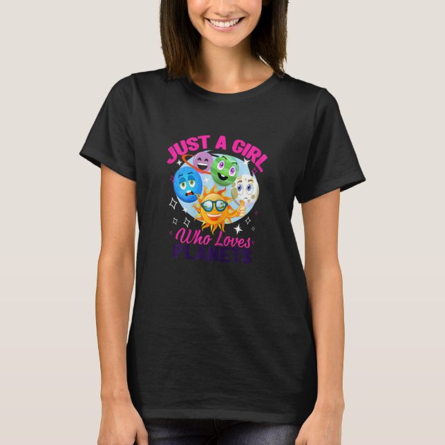 Bara en flicka som Kärlek Solar System Planets Spa T Shirt (Framsida)