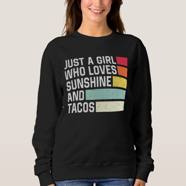 Bara en flicka som Kärlek solshine och Tacos Retro T Shirt (Framsida)