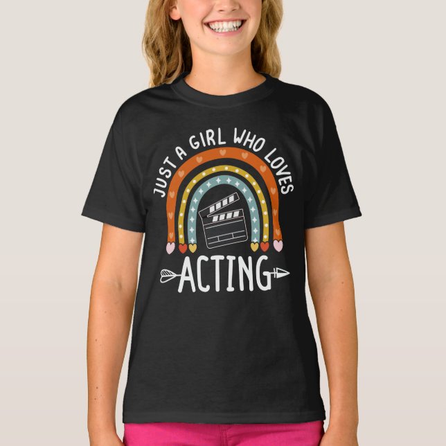 Bara en flicka som Kärlek som leker Regnbåge Funny T Shirt (Framsida)