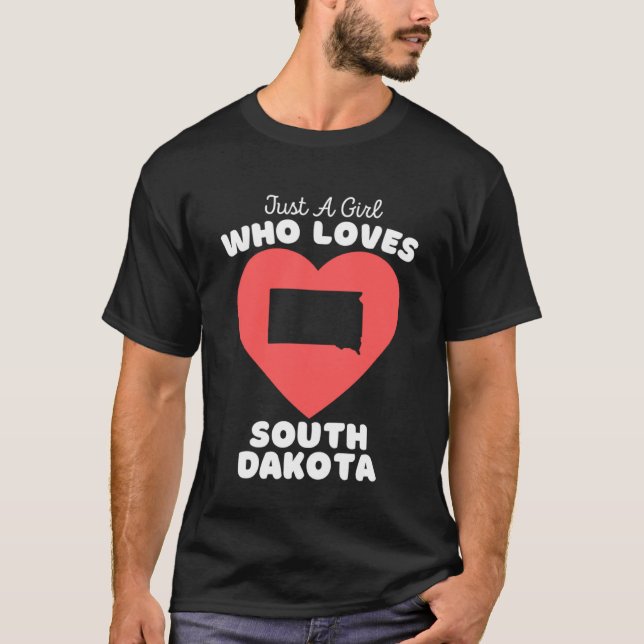 Bara en flicka som Kärlek South Dakota Cute South  T Shirt (Framsida)