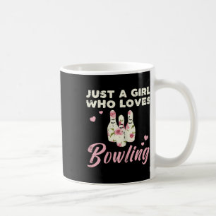 Bara en flicka som Kärlek spelar Bowlareare kvinno Kaffemugg