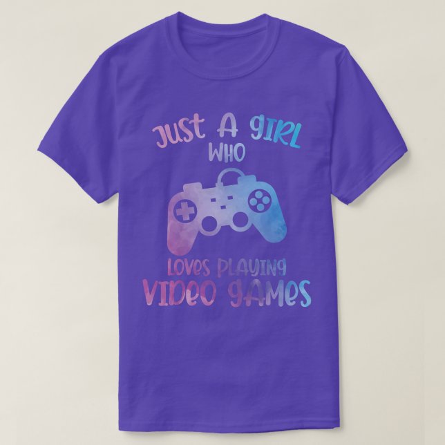 Bara en flicka som kärlek spelar videospel  t shirt (Design framsida)