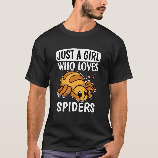 Bara en flicka som Kärlek Spiders Cute Spider Cost T Shirt (Framsida)