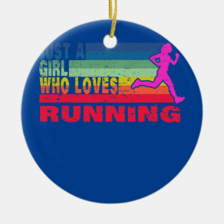 Bara en flicka som Kärlek springer på ett underbar Julgransprydnad Keramik