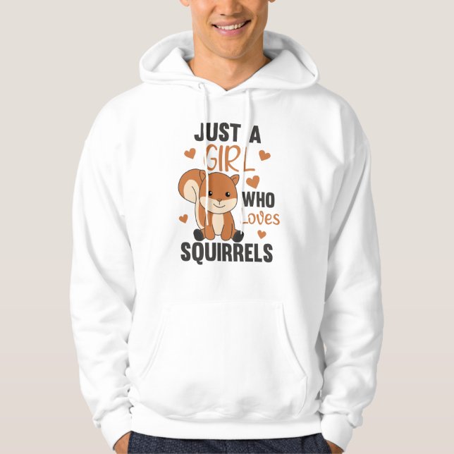 Bara en flicka som kärlek Squirrels Sweet Squirrel Hoodie (Framsida)